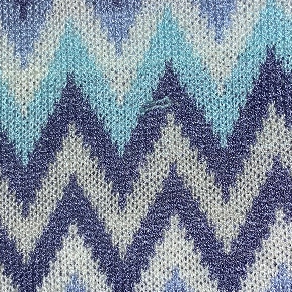 Sigrid Olsen Silk Rayon Zig Zag Pattern Pullover V Neck Top Petite Large Modern - Picture 12 of 13